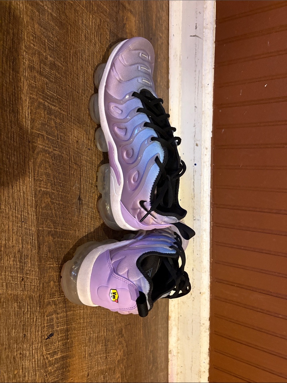 Nike Gradient Lavender-to-Light-Blue Athletic Sneakers with Black Laces